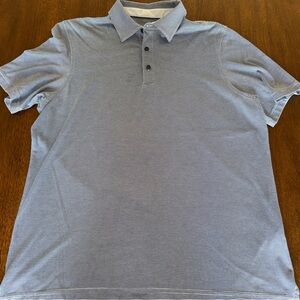 Vineyard Vines Jim Nantz Performance Golf Polo Gray Navy Stripes Pima Size Large